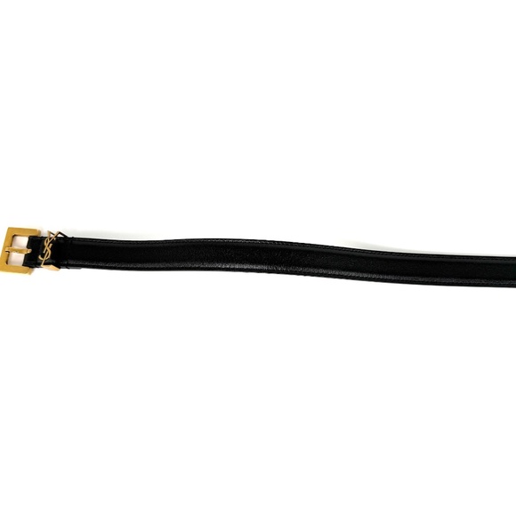 Saint Laurent Skinny YSL Logo Buckle Leather Belt 95 38 main image 6